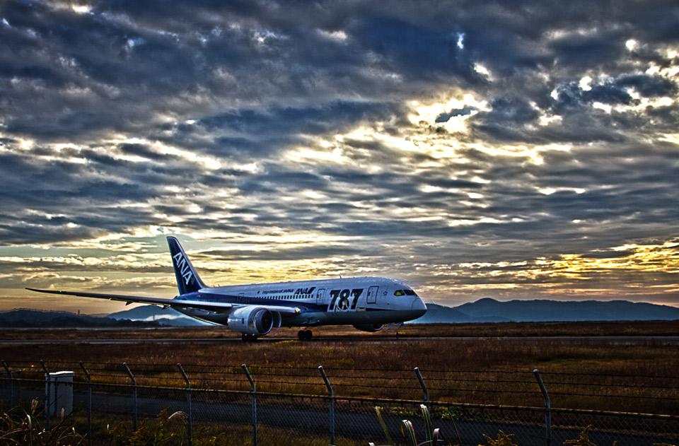 岡山空港のB787